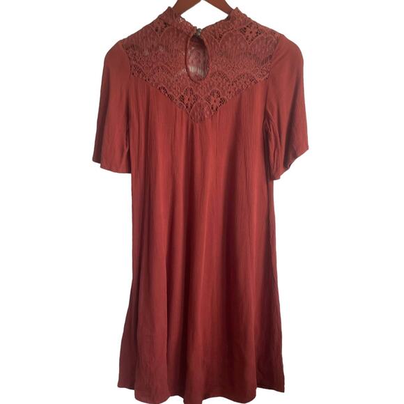 Y2K Stoosh Dress Women S High Neck Crochet Bodice Boho Cottagecore Fairy Retro - Picture 3 of 11